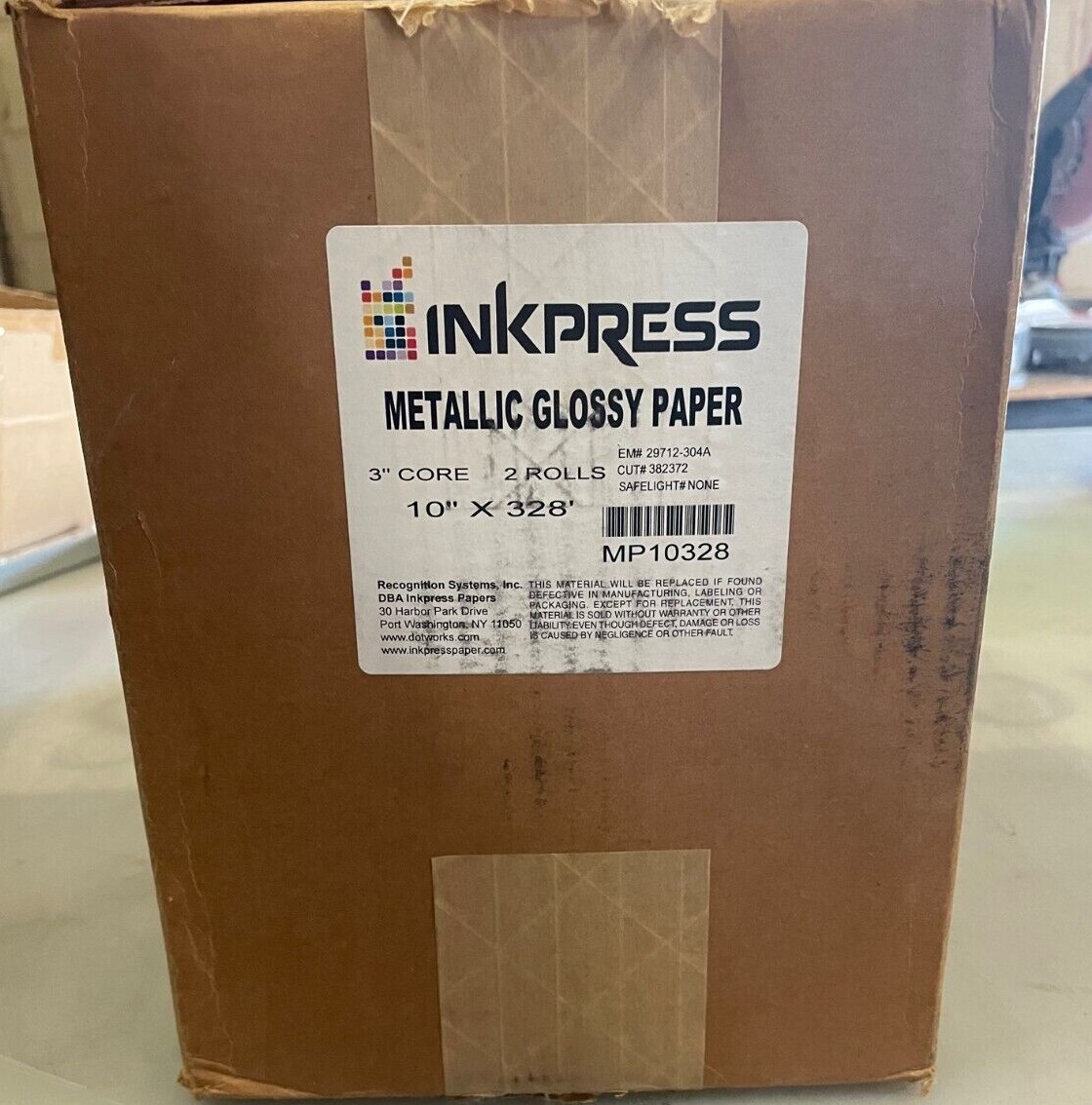 2 NEW rolls of dry lab printer paper, Inkpress Metallic Glossy Paper, 10″x328′