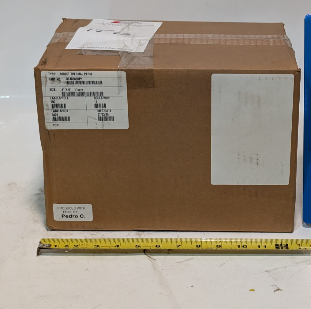 Case of 12 Rolls DT400600P1 White Direct Thermal Perm Paper Labels 4″X6″ 1″ Core