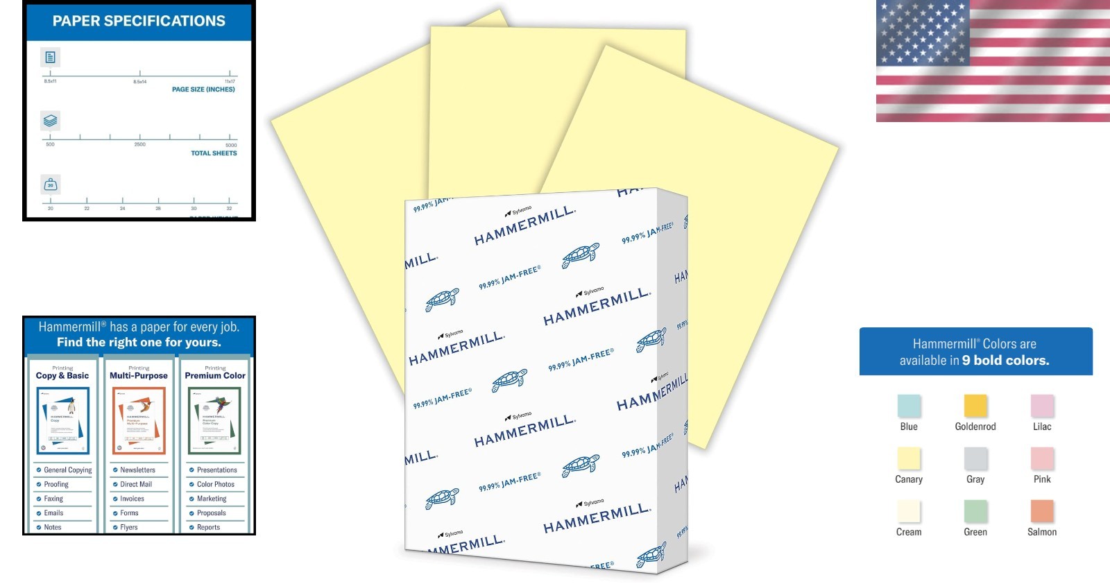 Colorful 20 lb Canary Printer Paper 8.5 x 11 – 500 Sheets – Bright & Reliable