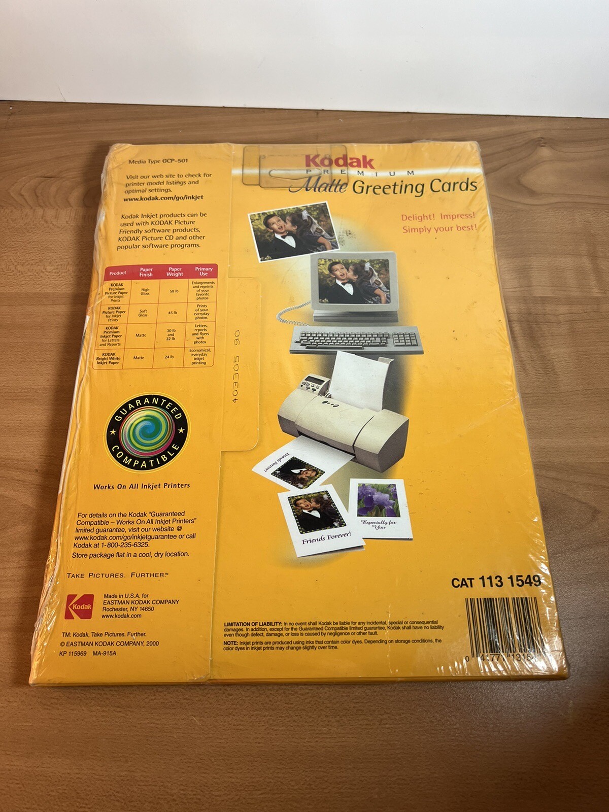 Kodak Premium Matte Half-Fold Greeting Cards 20 Cards and Envelope, Inkjet NEW