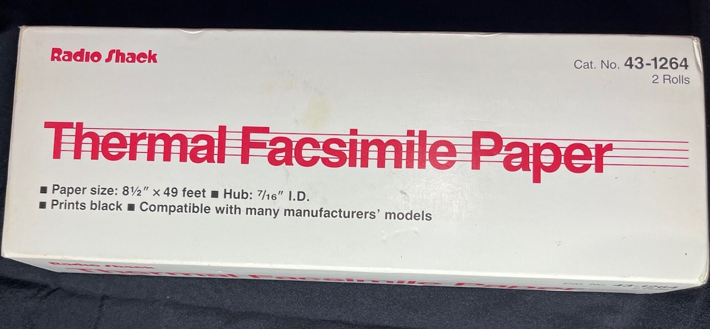 Thermal facsimile Paper Radio shack