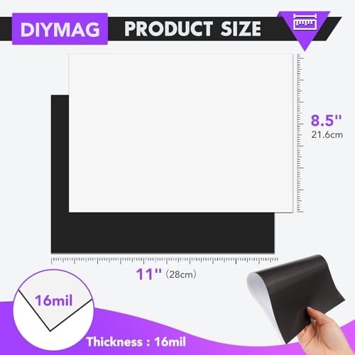 DIYMAG Printable Magnetic Sheets 32 Pack 8.5×11 Matte for Inkjet Printers