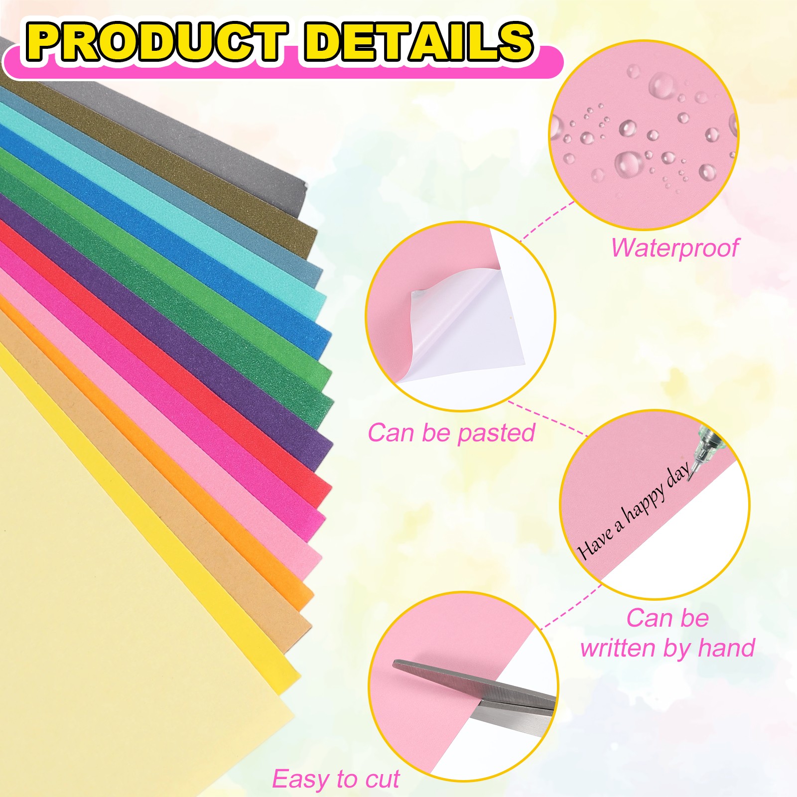 40Pcs, Full Sheet Label Sticker Paper A4 Shipping Labels Pink