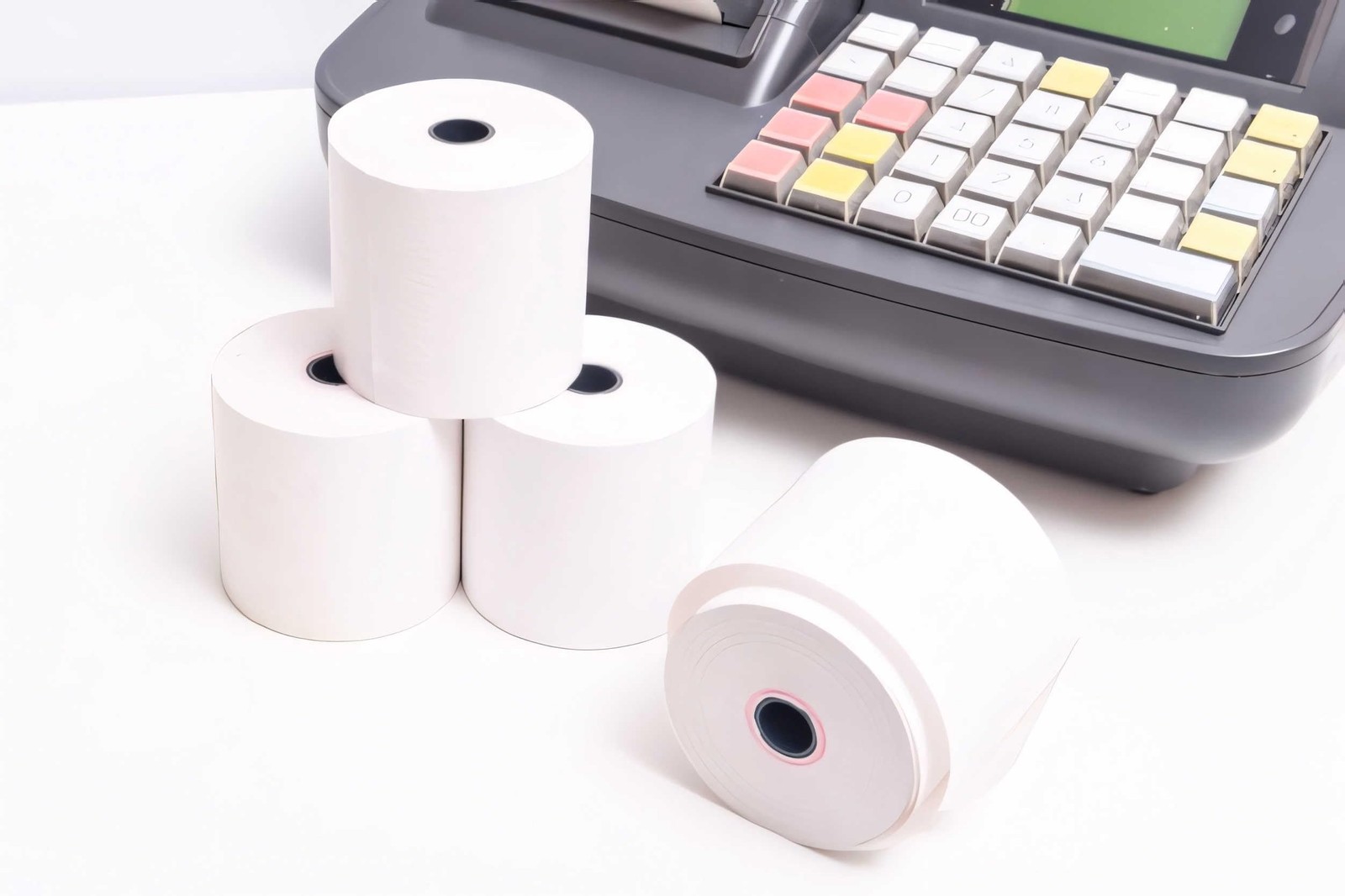 Pokanic 3″ x 150′ 1 Ply Bond [30 Rolls] White Paper Kitchen Receipt POS