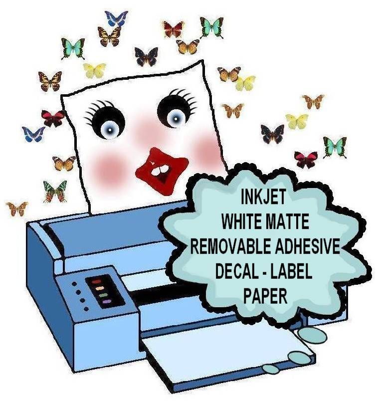 INKJET & LASER WHITE MATTE REMOVABLE ADHESIVE STICKER & LABEL PAPER – 20 Sheets