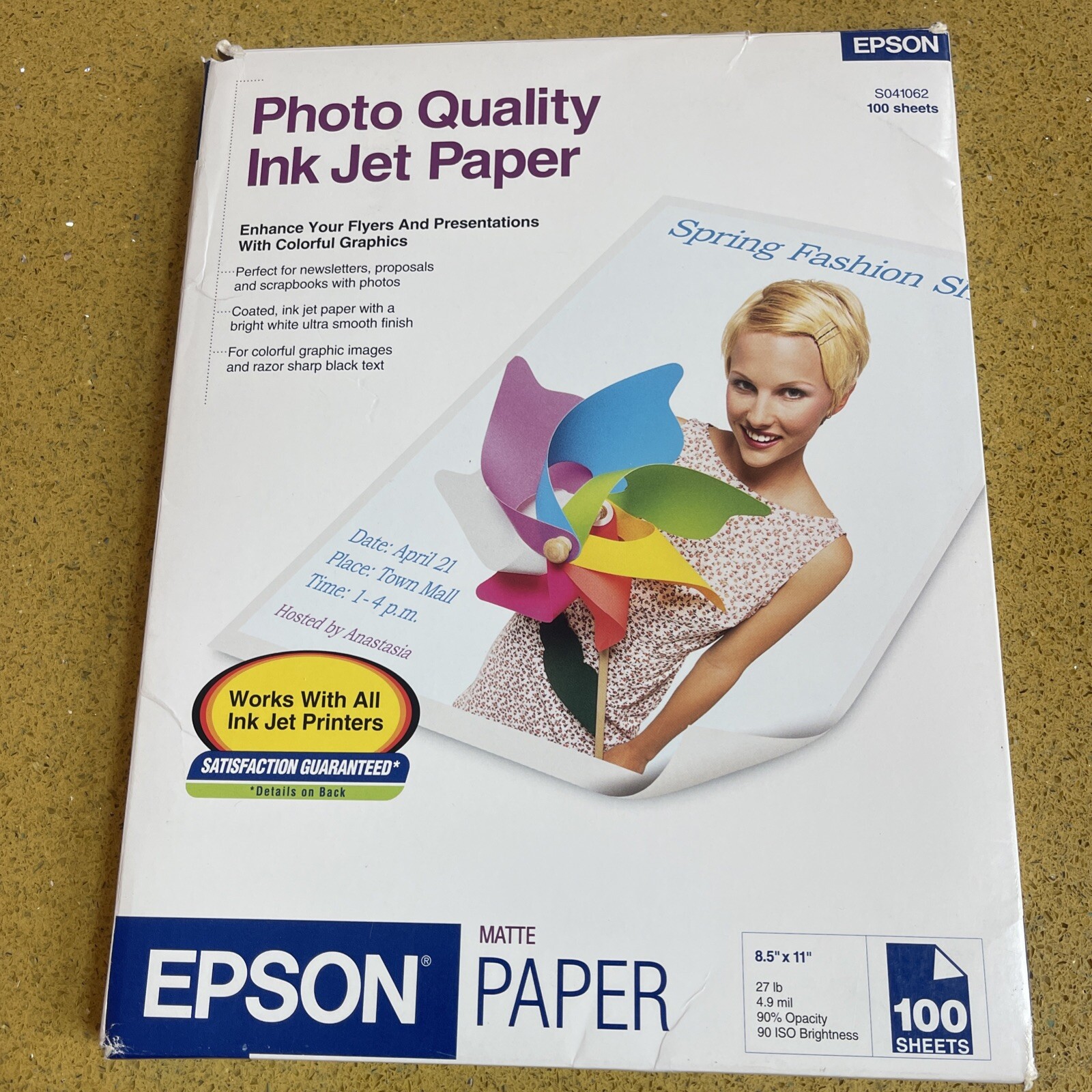 Epson Photo Quality Inkjet Paper, Matte 8-1/2″x11″ 100 Sheets