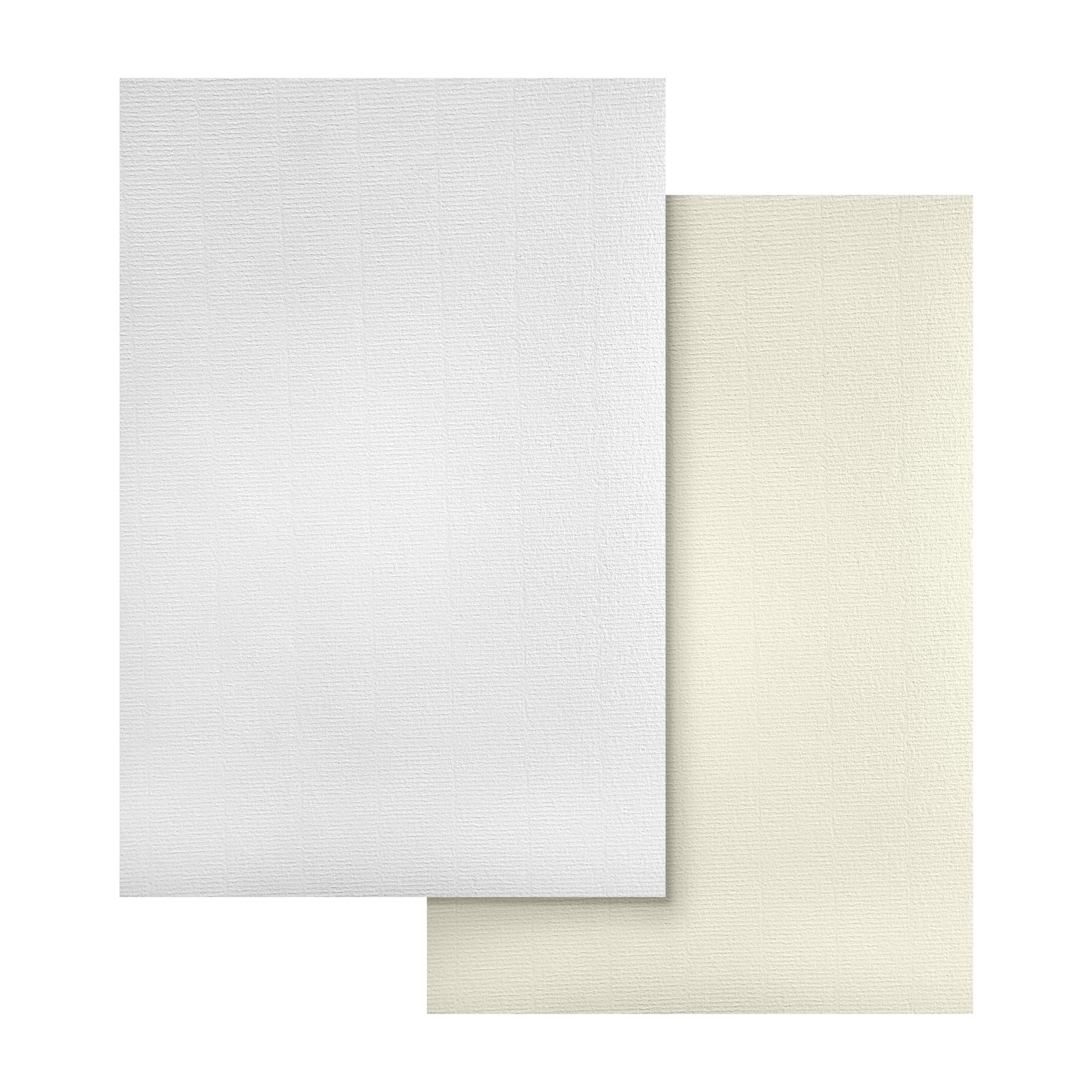 100 Sheets Craft Paper Ribbed A4 120g Aster Laid 50x White & 50x Fairy Bei…