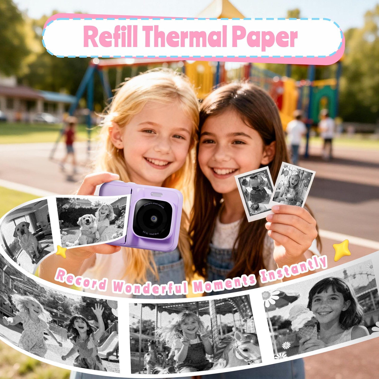 6 Rolls Kids Instant Print Camera Thermal Paper Fits Funshot 20 2.2×26 Ft