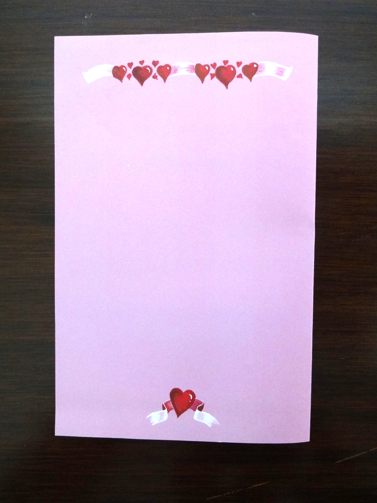 VALENTINE’S DAY Pink Hearts Printer Paper Folds For Programs Lot of 32 Sheets