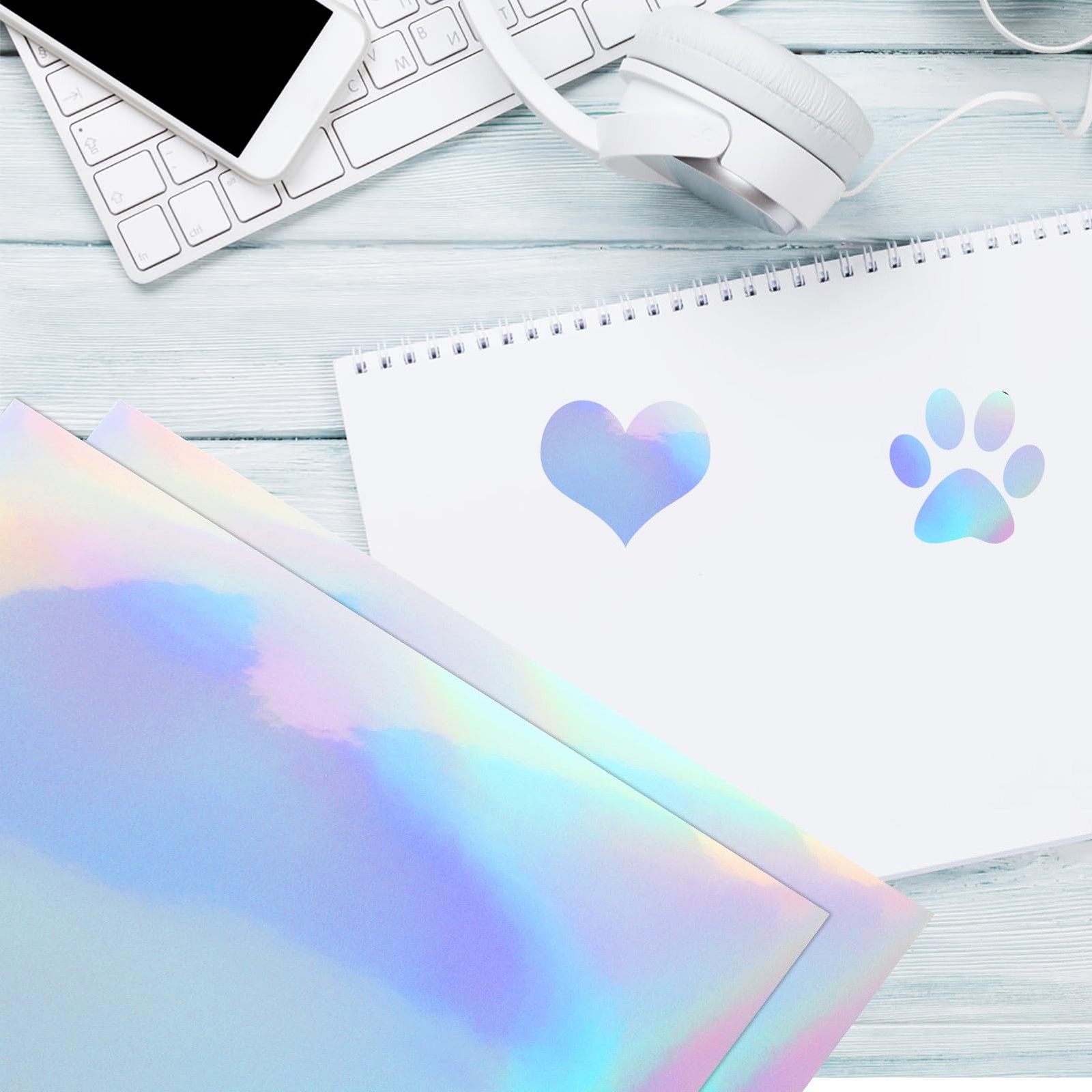 20 Sheets Printable Sticker Paper, A4, Waterproof Holographic Vinyl…