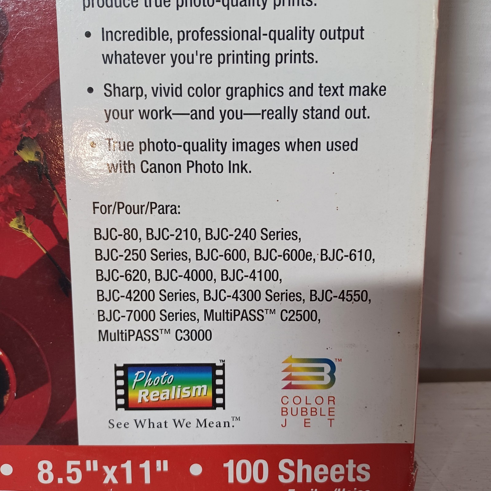 Canon HR-101 High Resolution Paper 8-1/2 x 11, White 72 Of 100 Sheets Bubble Jet