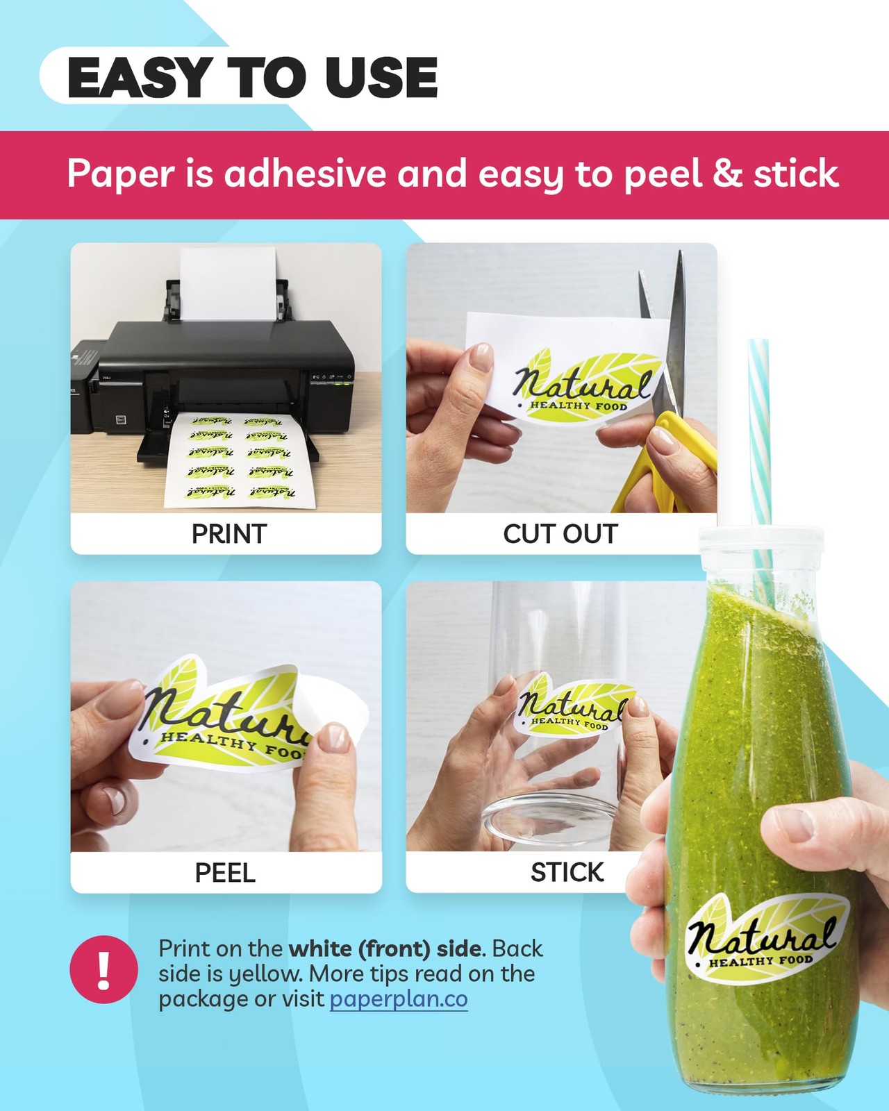 Sticker Paper for Inkjet Printer – (30 Sheets), 8.5 x 11″ Letter Size, Matte …