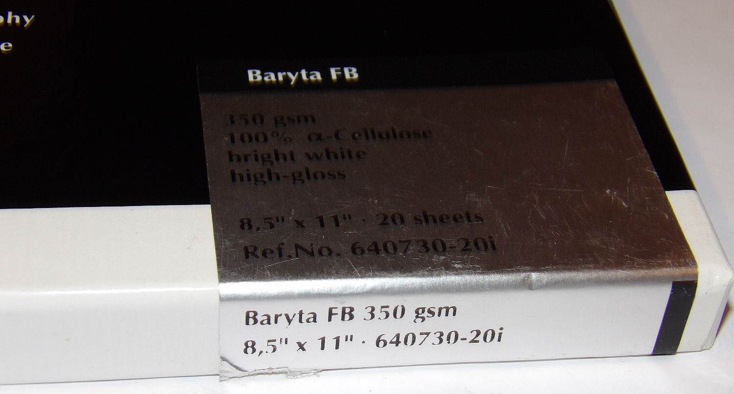 HAHNEMUHLE 8.5 X 11″ GLOSSY FineArt INKJET BARYTA FB PAPER! 13 SHEETS! 350 gsm
