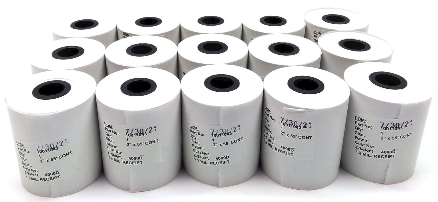 Zebra Receipt Papers 2″ x 55′ CONT Z-Select 4000D 10011043 Genuine – 36 Rolls