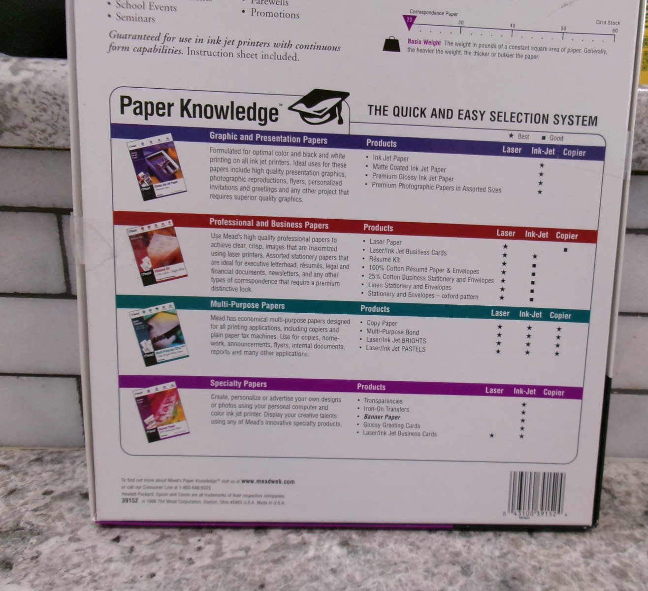 Mead Banner Paper, For Inkjet Printers, For Long Banners, 100 Continous Sheets