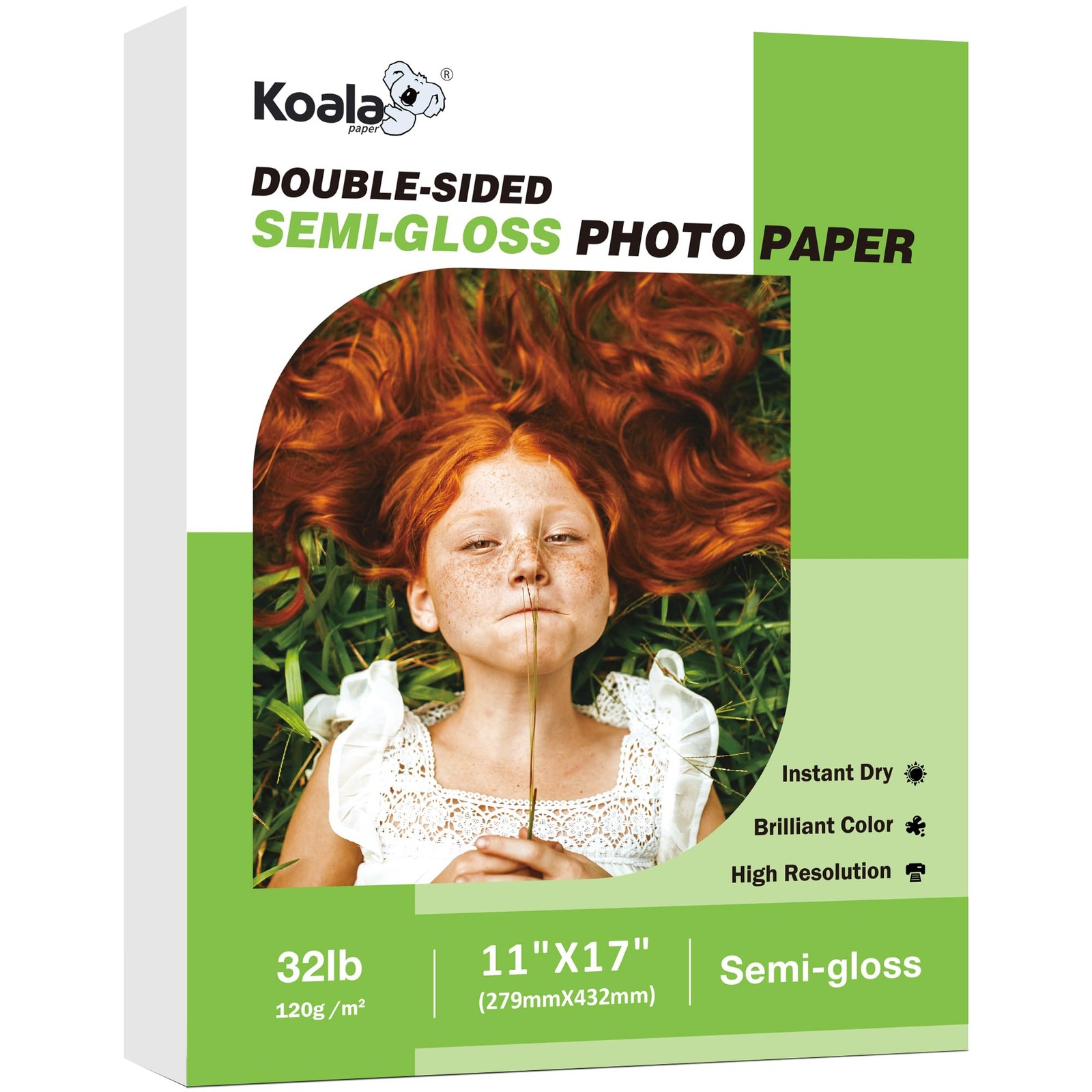 100 Sheets 11×17 Inch Koala Double Sided SemiGloss Photo Paper 32LB Inkjet