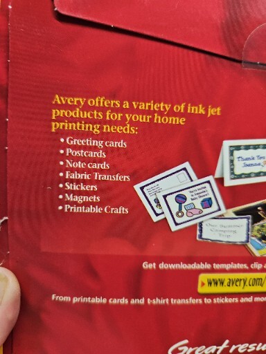22 Avery Fabric Transfers Inkjet Printers 8 1/2 x 11 White 12 Packs 264 Pieces