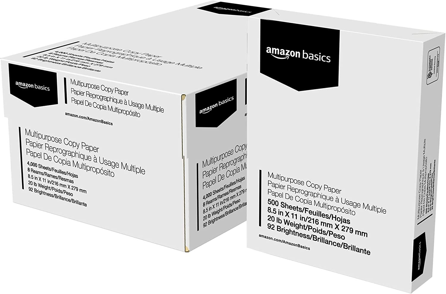 Copier Printer Paper 8.5 x 11 White 20lb Multipurpose Copy 92 Bright White