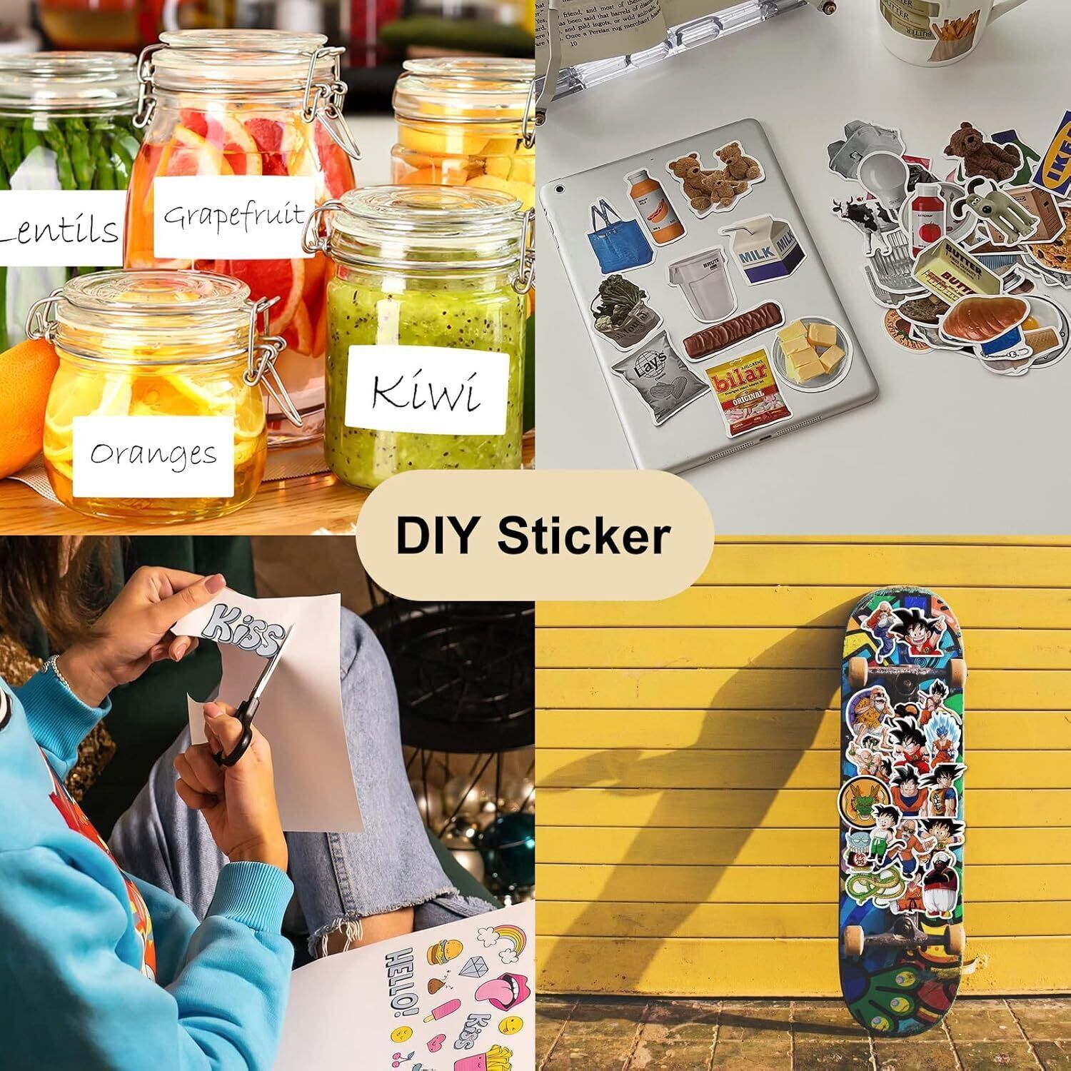 100PCS Sticker Paper Glossy Matte Clear Waterproof Printable Inkjet Laser