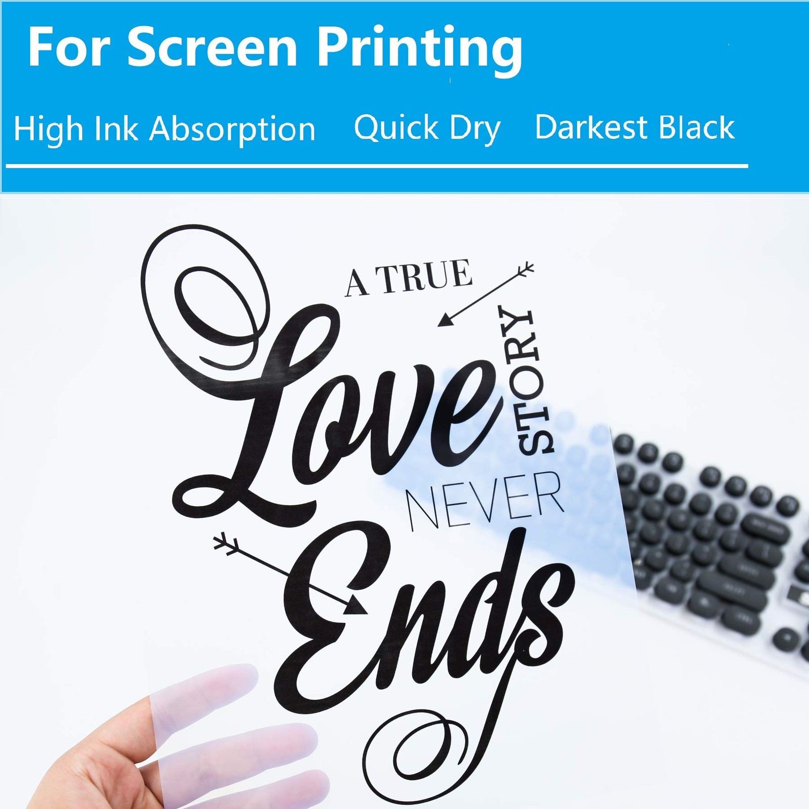 A-SUB 13X19 Inch Waterproof Inkjet Transparency Film for Silk Screen Printing