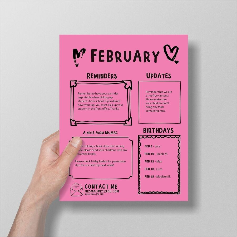 Neenah Paper WAU21041 Astrobrights Card Stock 8.5×11 250 Sheets Pink