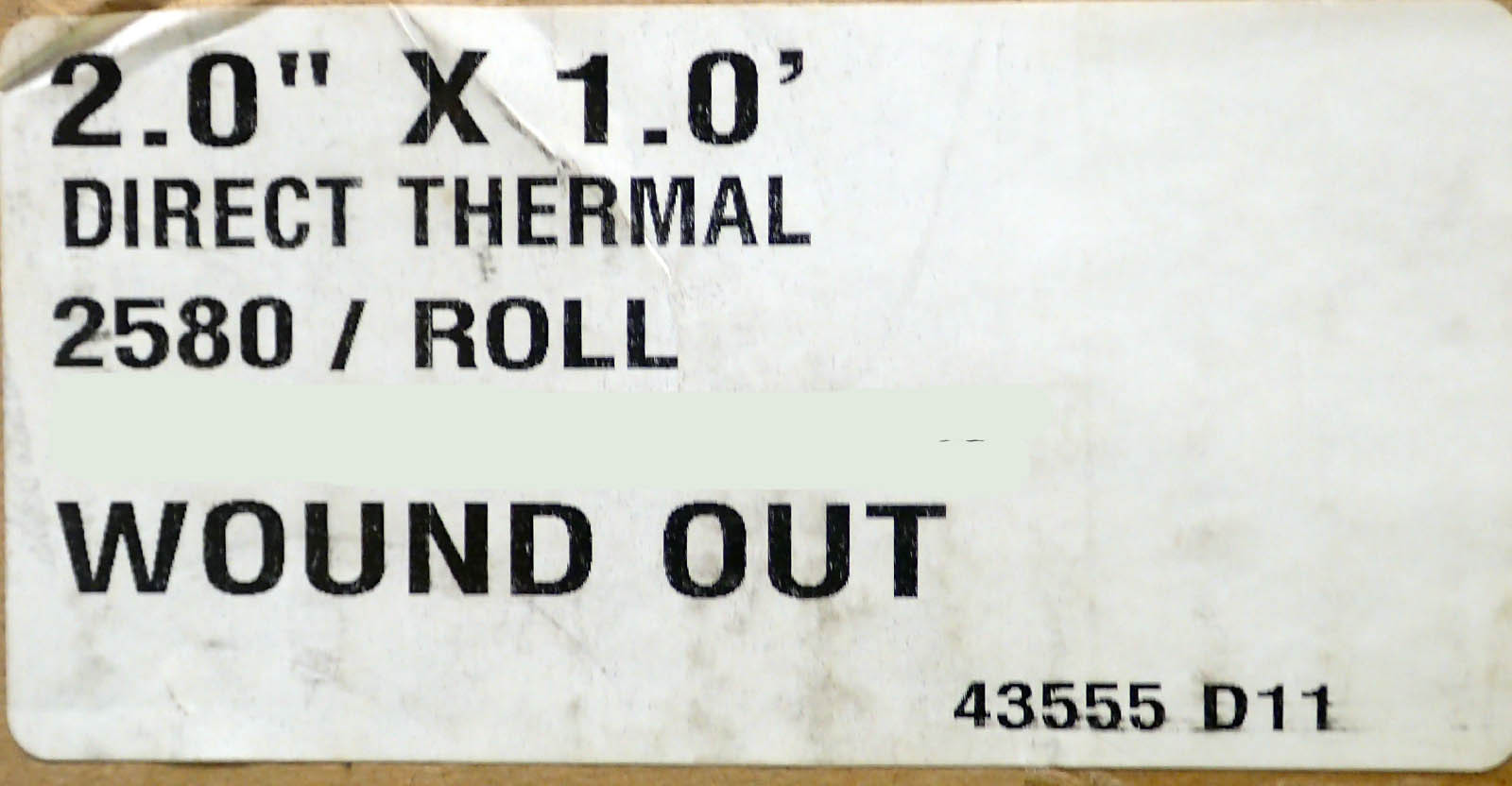 LOT OF 10 ROLLS DIRECT THERMAL LABEL 2.0” x1.0” GREEN 2580/ROLL 2” CORE NEW/NOS
