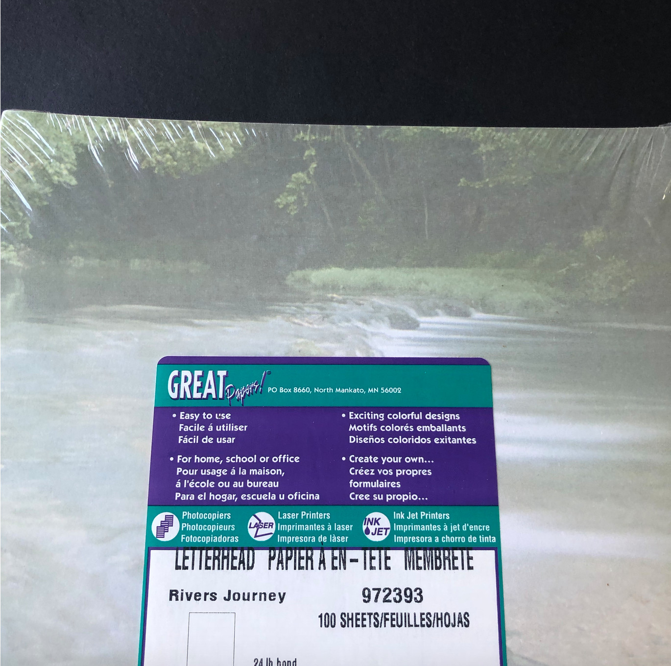GREAT PAPERS Letterhead Rivers Journey 100 Sheets Sealed Package Acid Free New