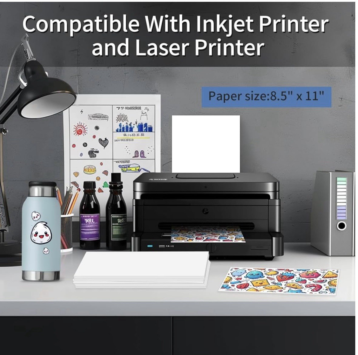 25 pcs glossy white vinyl sticker paper for inkjet printer