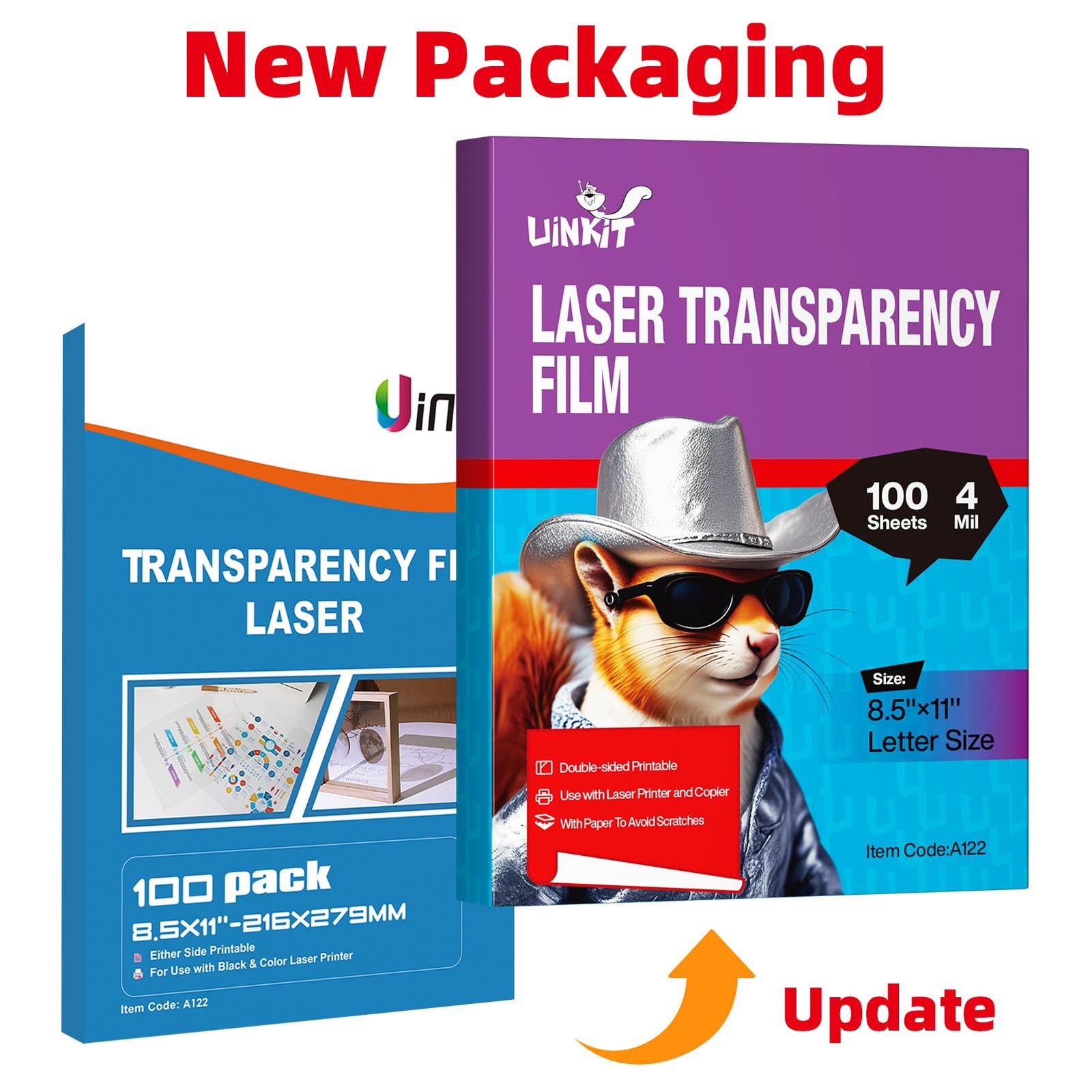 Laser Transparency Film 8.5×11 100 Sheets Overhead Projector Presentation