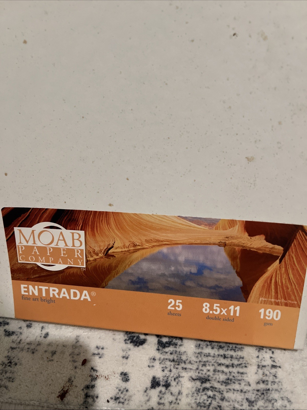 Moab Entrada Fine Art 2-Side bright Inkjet Paper, 8.5×11″, 22 Sheets Open Box
