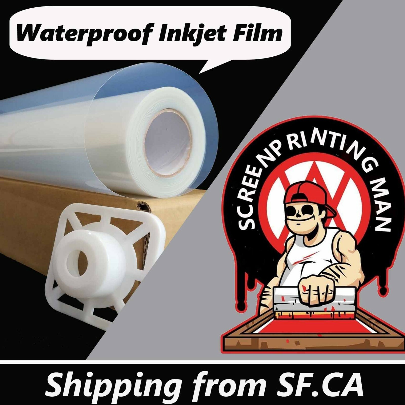 Waterproof Inkjet Instant-dry Silk Screen Printing Transparency Film 54″ x100ft