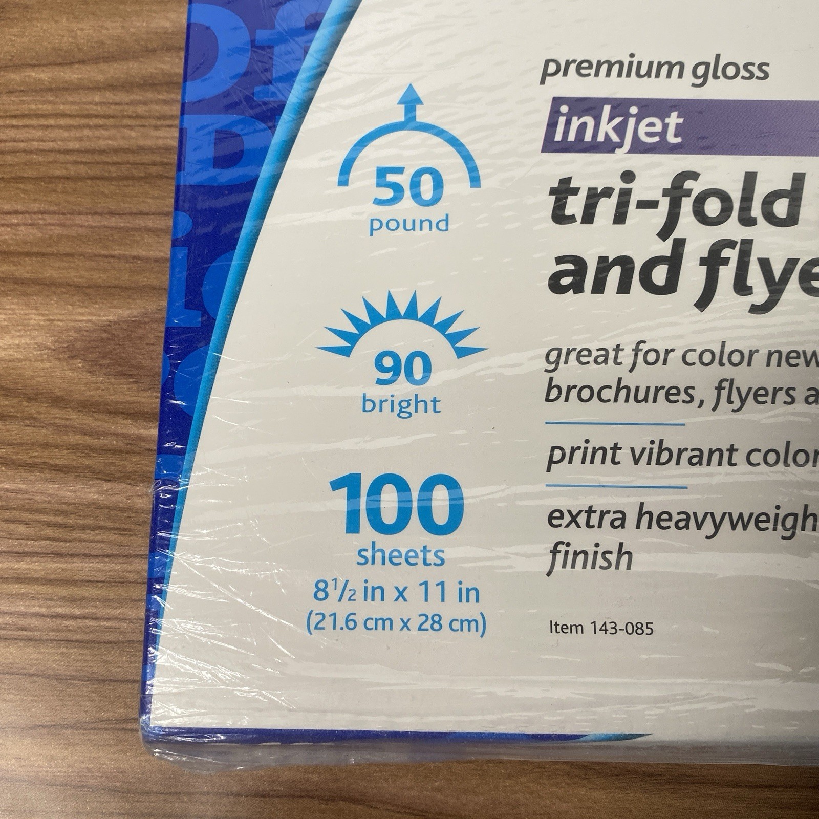 Office Depot Glossy Premium Tri-fold Brochure & Flyer Paper Inkjet 100 Sheet NEW
