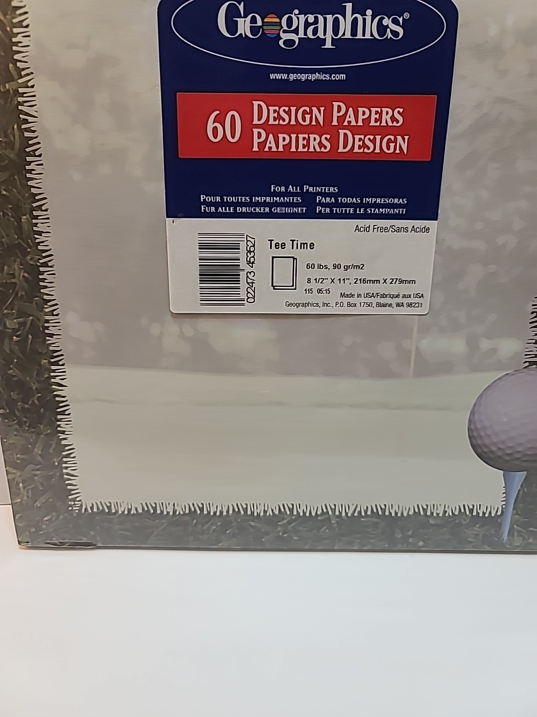 Geographics 60 Design Papers 8 1/2 X 11 inch Acid Free Sealed – Golf Tee Time