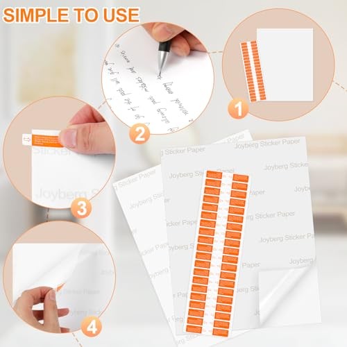 Printable Sticker Paper for Inkjet Printer, 40 Sheets 8.5″x11” Matte Sticker