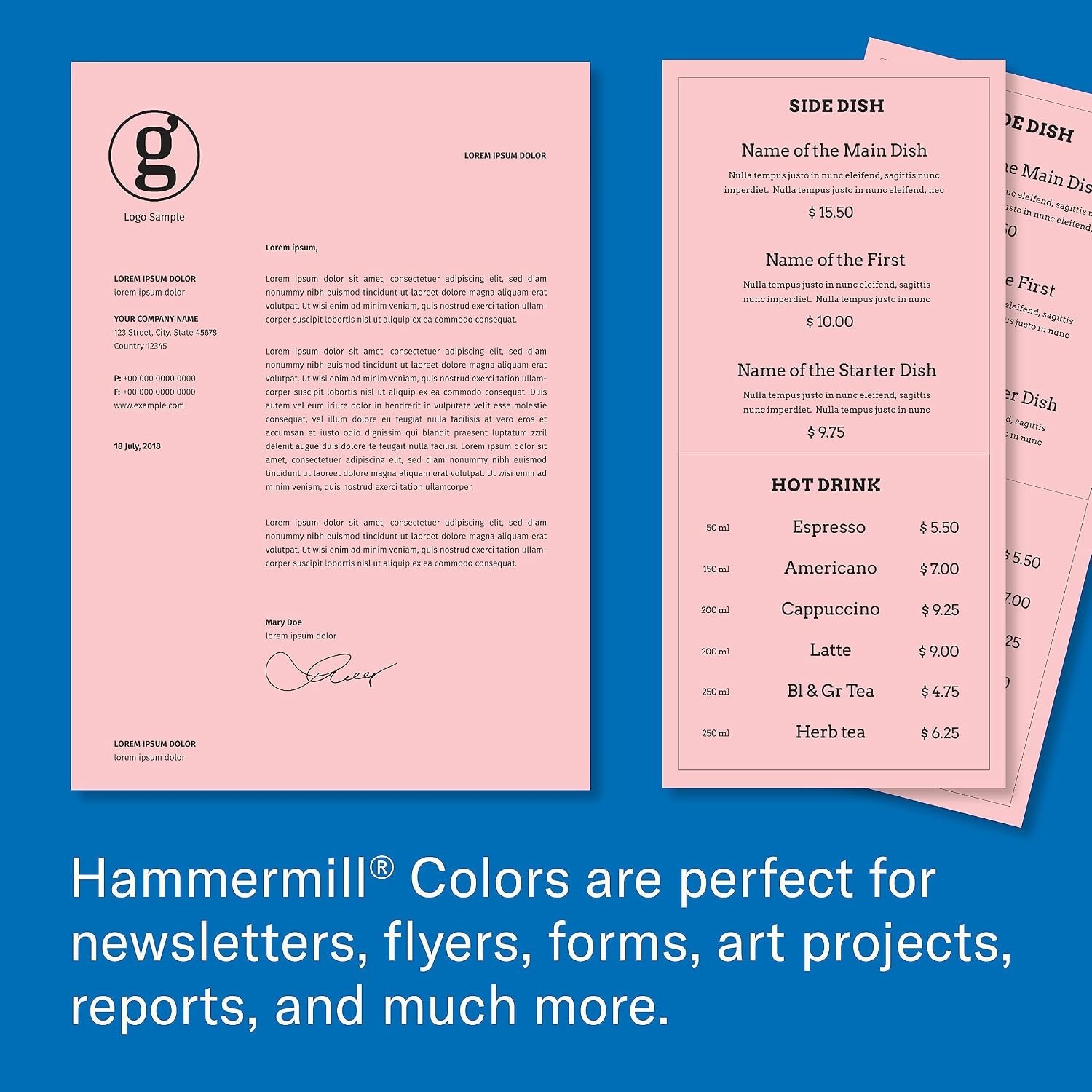 Smooth Surface 20lb Pink Printer Paper, 8.5×11, 500 Sheets for Art & Projects