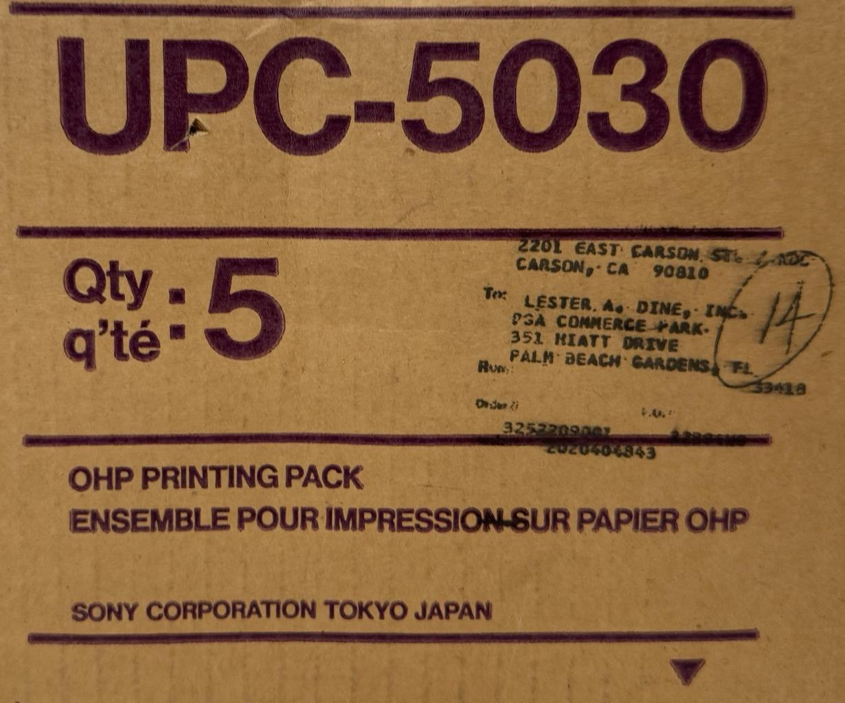 Sony UPC-5030 OHP Printing Pack For Color Video Printer Mavigraph 5-Pack