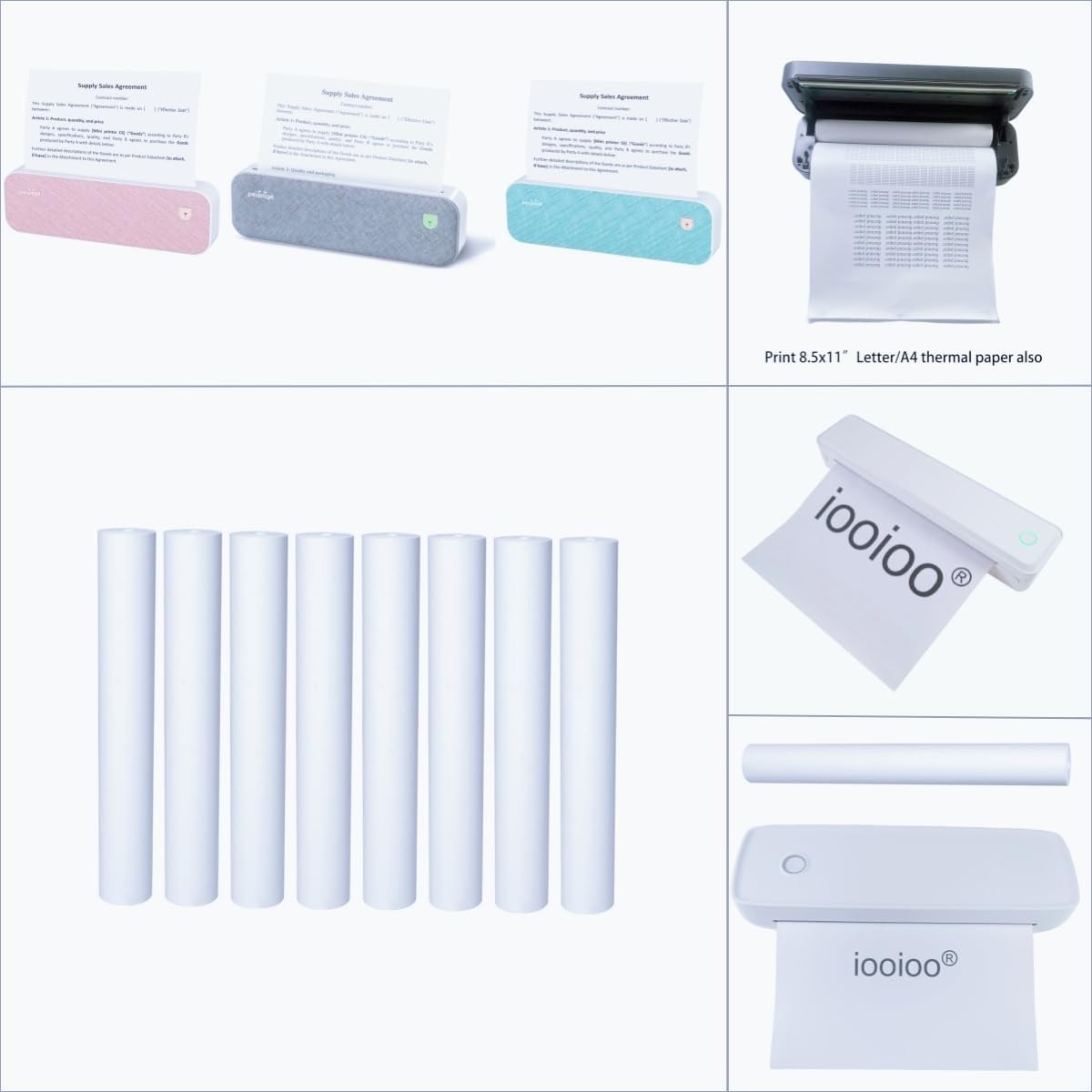 8 rolls (about 200 pages), A4, BPS free, thermal printer paper, BPA free. For