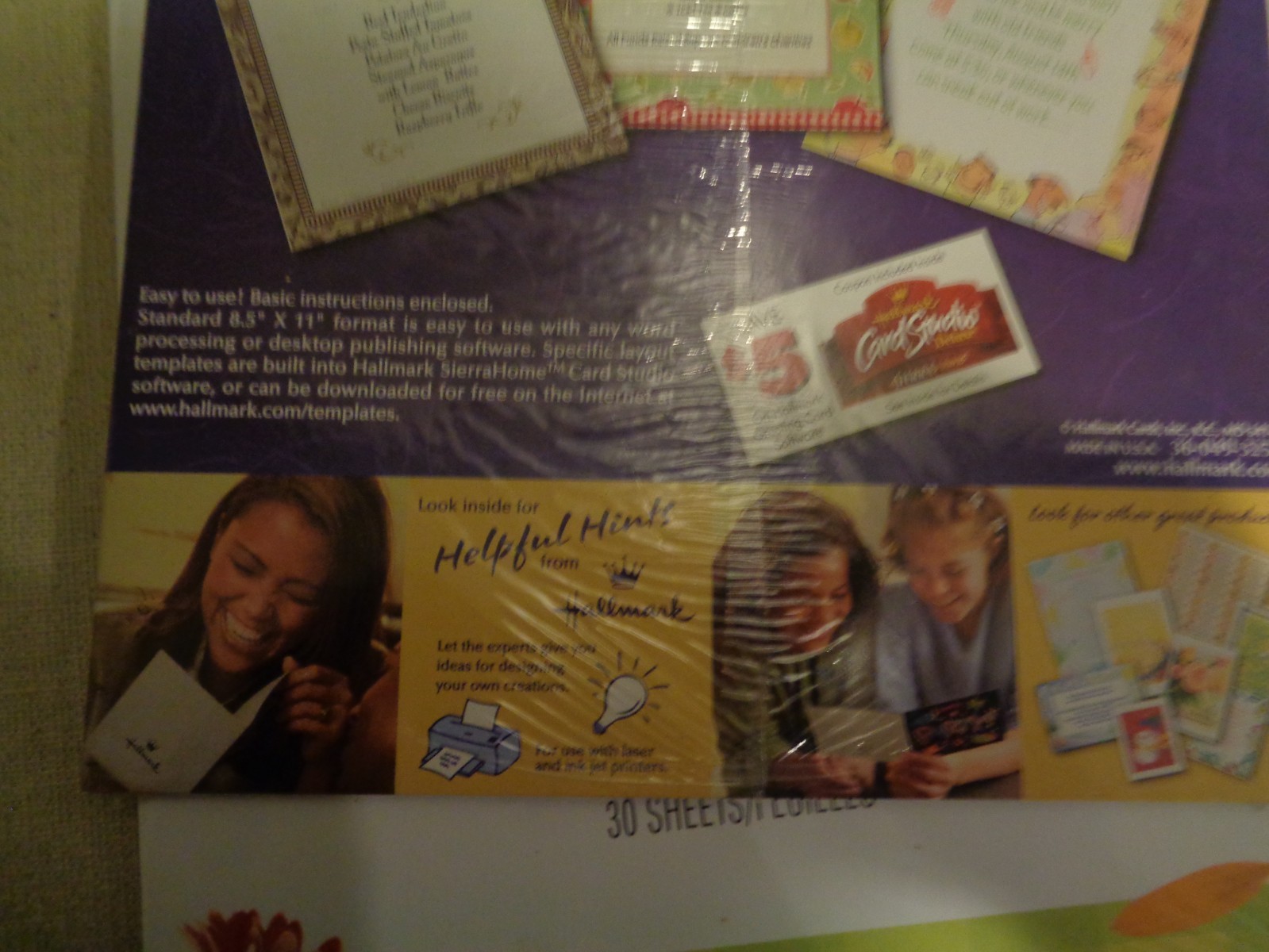 2 Pack of Hallmark Designed Paper for Ink Jet Printer Laser Photocopies Flowers