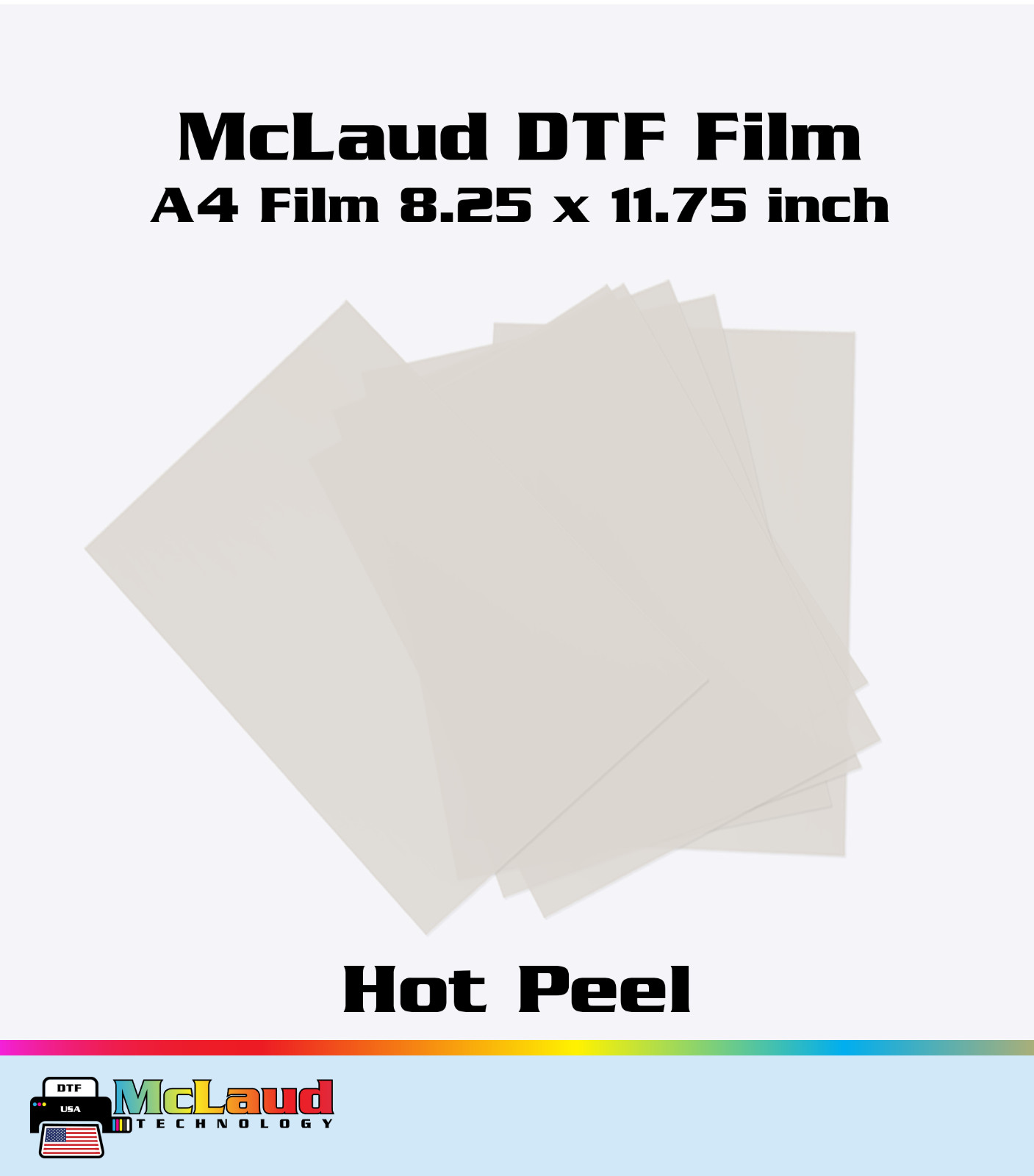 McLaud DTF Transfer Film A4 (8-1/4 X 11-3/4), Package 50