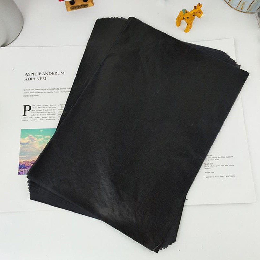 75Pcs Black Carbon Tracing Paper Reusable Durable Transfer Paper for Writing Use