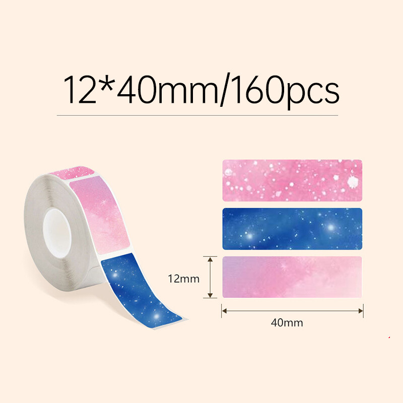 1 Roll Colored Self-Adhesive Thermal Label 12x40mm Printer Paper for D30 P11 Q1