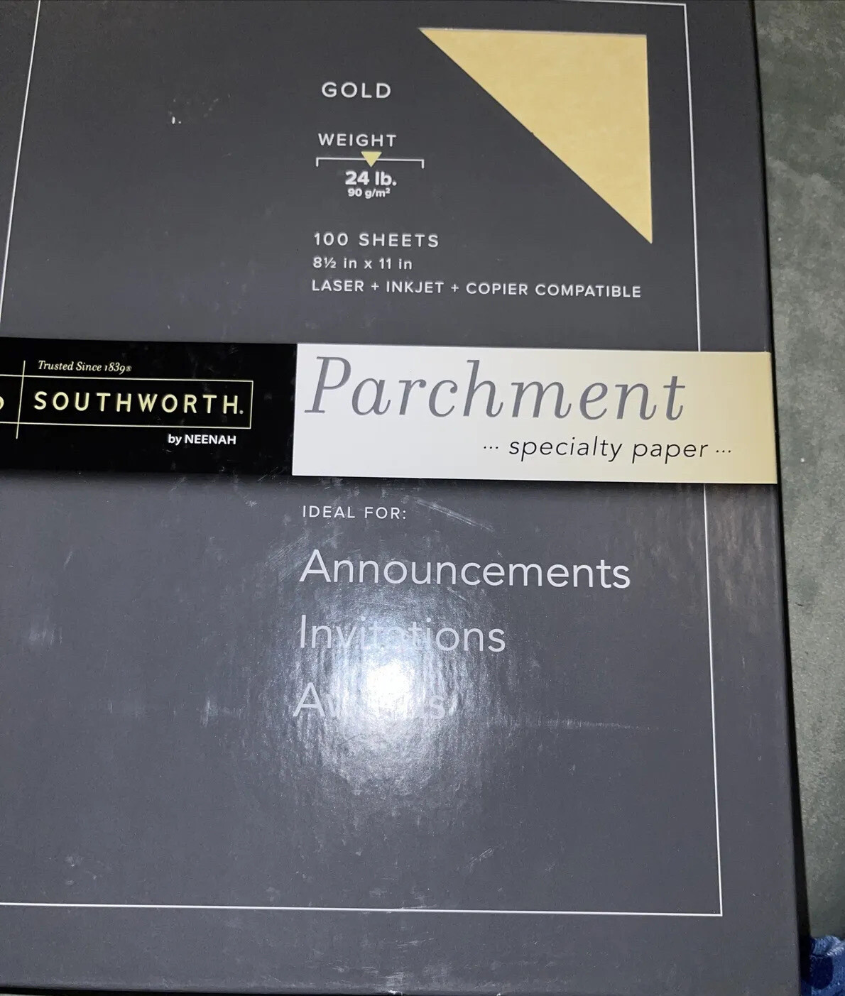 Southworth Parchment Specialty Paper, 24 Lb, 8.5 X 11, Gold, 100/Pack. New Pack