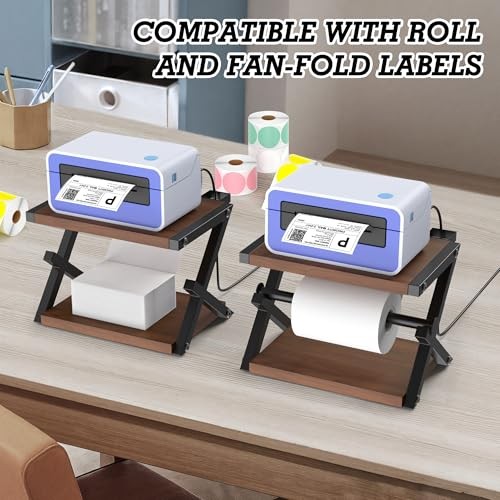Label Holder for Rolls and Fan-Fold Labels, Thermal Shipping Black + Gray