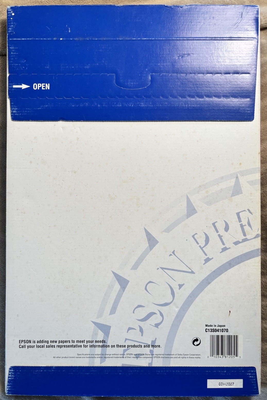 Epson Photo Quality Ink Jet Paper 11.0” X 17.0” 100 Sheets Brand New