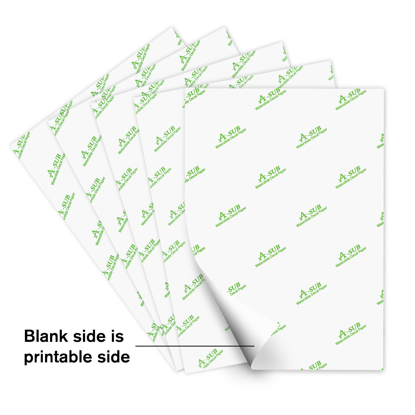 A-SUB 20 Sheets Inkjet Clear Waterslide Decal Transfer Paper 8.5×11 DIY Tumbler