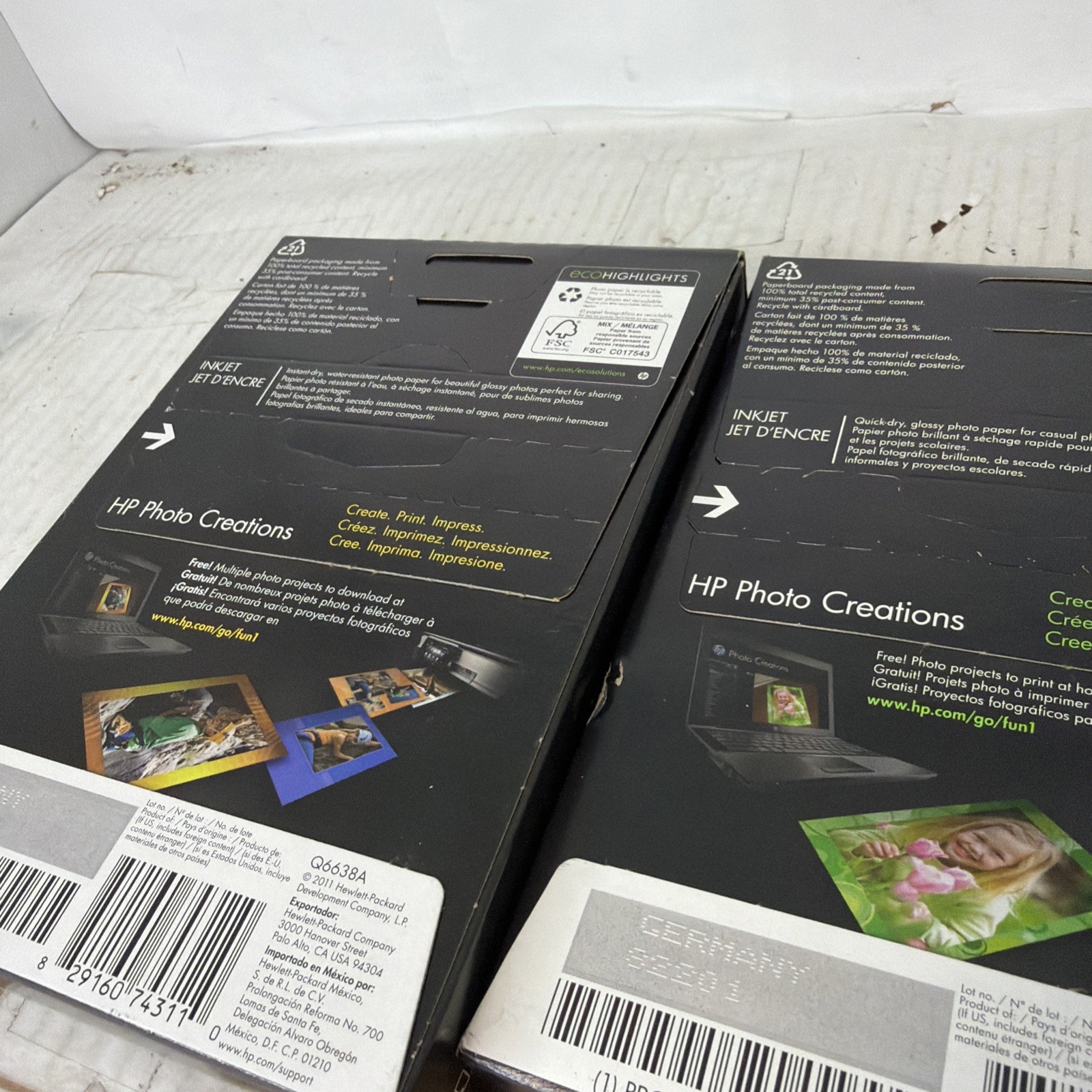 HP Advanced & Everyday Photo Paper 100 Sheets 4×6 Glossy CR759A & Q6638A Sealed