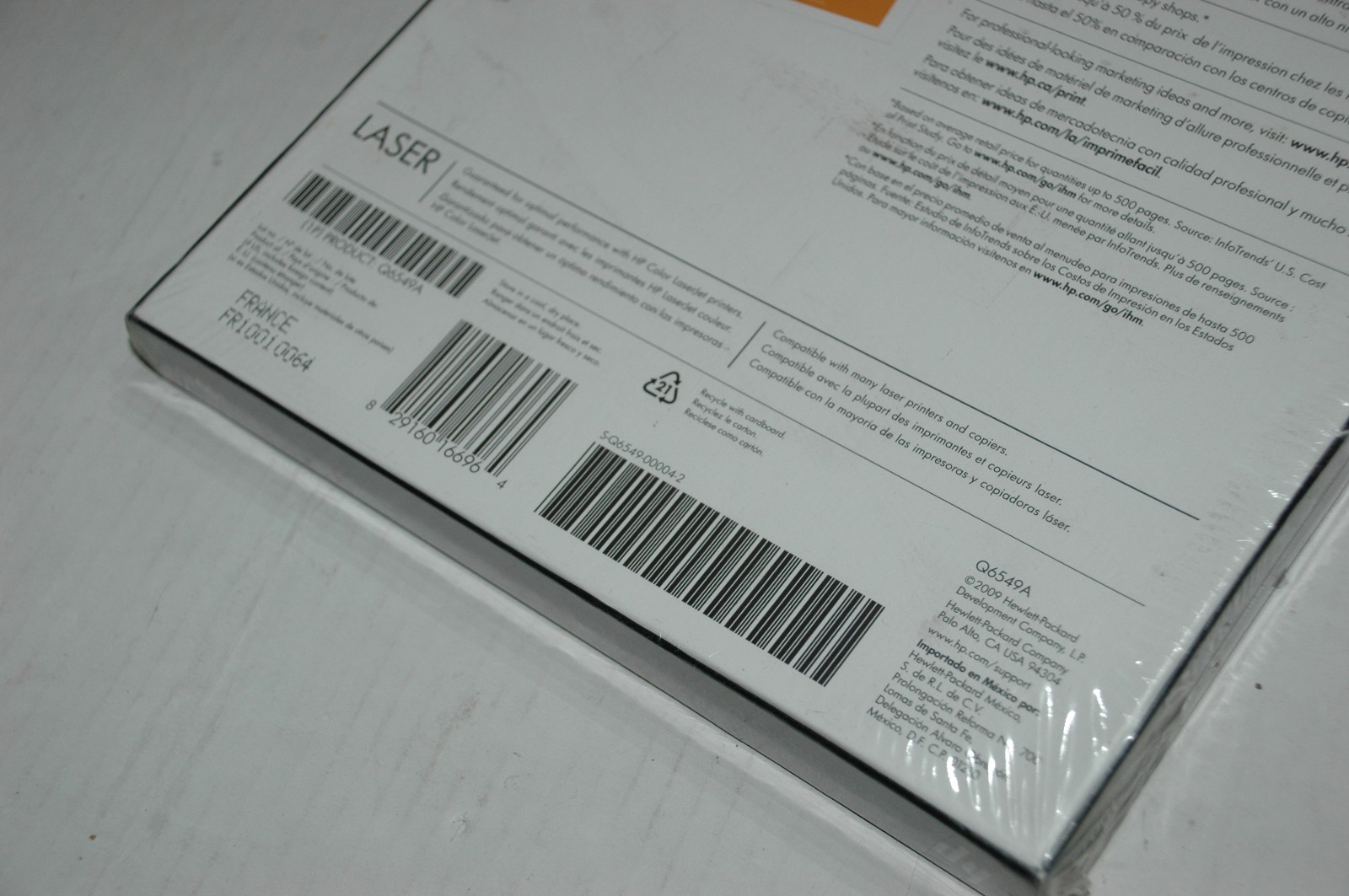 Hp Laser Matte Paper 100 Q6549A Sealed 8.5×11 (GRY2)