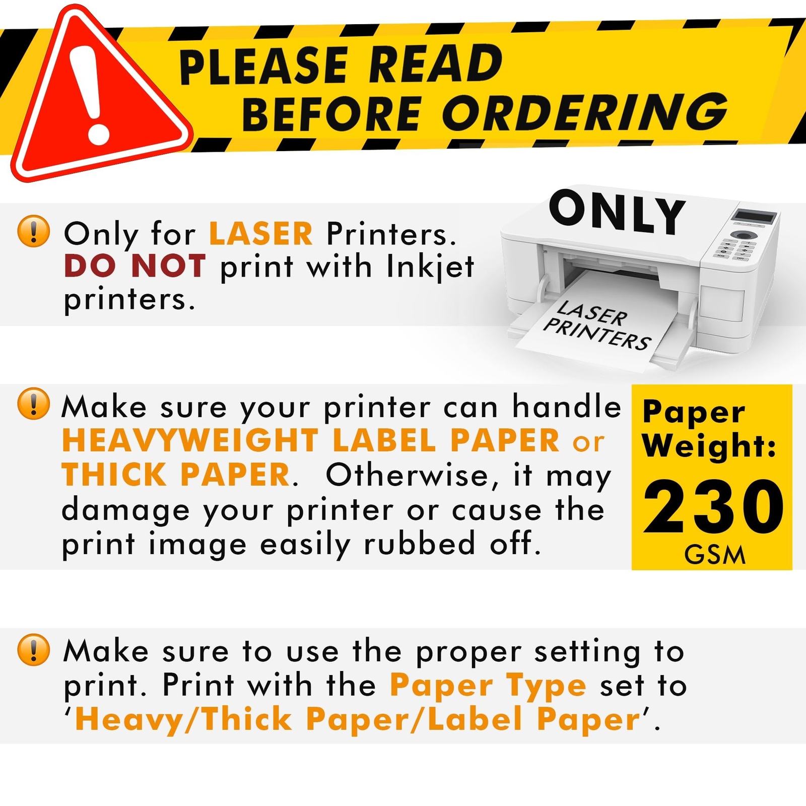 Koala Printable Clear Sticker Paper – ONLY for LASER Printer – 8.5×11 Inch 20…