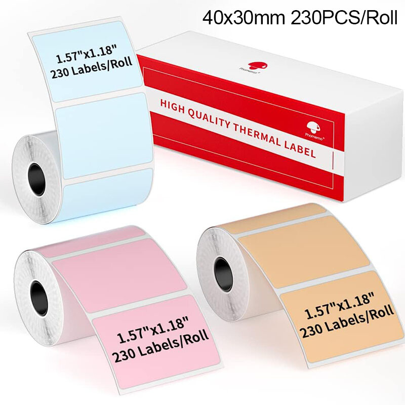 3 Roll 40x30mm Self-Adhesive Thermal Label Sticker Paper for Phomemo M110 M220