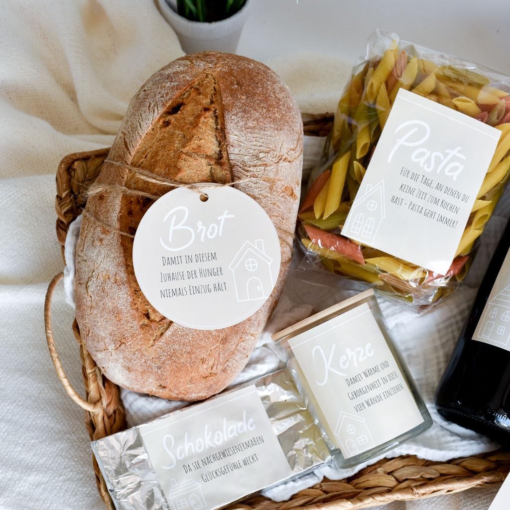 Housewarming Gift Bread Salt Labels | 6 Tags Stickers in Beige | Ge…